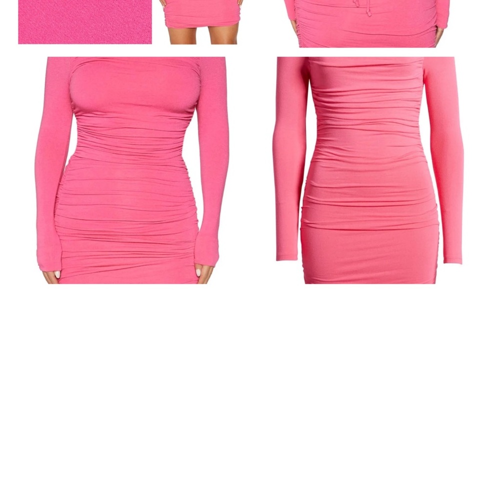 Elegant Pink Long Sleeve Dress